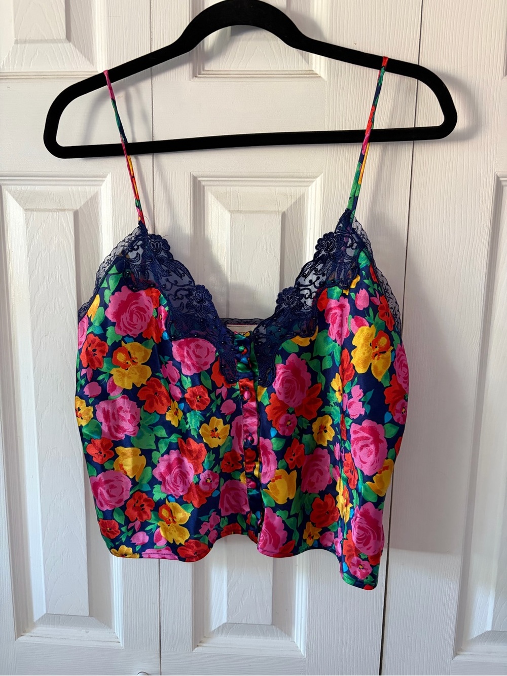 Vintage 1983 Beaded Floral Victoria's Secret Pajama Top